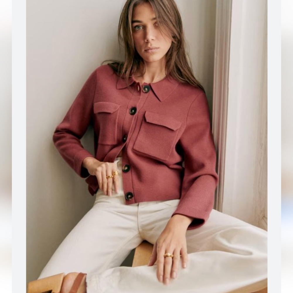 Sezane Betty Cardigan Rosewood